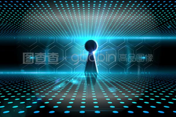 科技背景的鑰匙孔